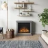 Grå elektrisk kamin med värmeeffekt 1,5 kW, effektiv och stilren design